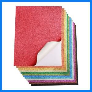 컬러 혼합 프리미엄 글리터 공예 종이, 자체 접착 글리터 종이, 아트 프로젝트, 선물 포장, 카드 제작, 20