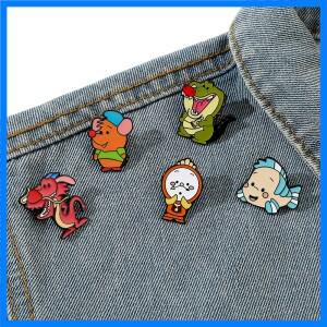 5개 세트 패셔너블한 만화 동물 브로치 세트 클래식 펫 에나멜 핀 백팩 의류 장신구 메탈 배지 액세서리 선