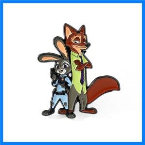 1개 만화 주토피아 브로치 클래식 주디스 레버네 홉스 닉 와일드 에나멜 핀 메탈 배지 쥬얼리 의류 백팩 액