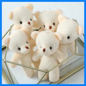 10개/세트 미니 연결형 플러시 베어 장난감 펜던트 부드러운 PP 코튼 11cm 곰 인형 휴일 선물용