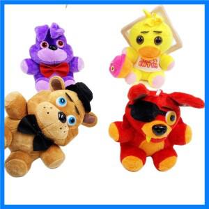 도매 24 개/몫 5 인치 귀여운 곰 병아리 폭시 인형 봉제 장난감 열쇠 고리 동물 인형 펜던트 열쇠 고리 어