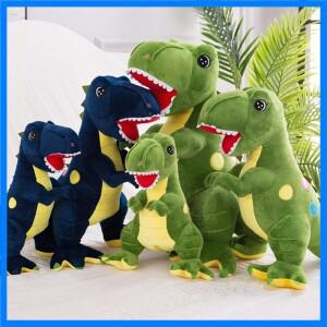 만화 공룡 플러시 장난감 티라노사우루스 인형 귀여운 봉제 동물 공룡 인형 생일 선물을위한 시뮬레이션 공