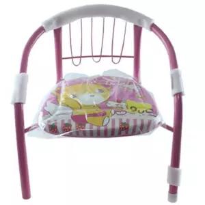 여아 등받침있는 작은 핑크색 철제의자 문화센타 가벼운 안전한