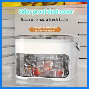 Asuwei 50큐브 제빙기 초대형, 뚜껑이 있는 더블 레이어 트레이, 식품 안전 재료, 간편한 얼음 분리, 파티