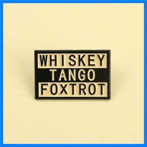 편지 위스키 탱고 폭스트롯 에나멜 금속 재미 있은 옷깃 핀 브로치 배지 배낭 의류 쥬얼리 어린이를위한 선