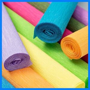 17 색 250x50cm 컬러 크레페 종이 롤 종이 접기 주름진 크레페 종이 공예 DIY 꽃 장식 선물 포장지 공예