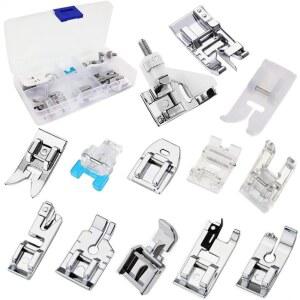 13 개/상자 노루발 세트 롤러 Janome 재봉틀 발 Invisi 지퍼 액세서리 Singer Brother 가정용