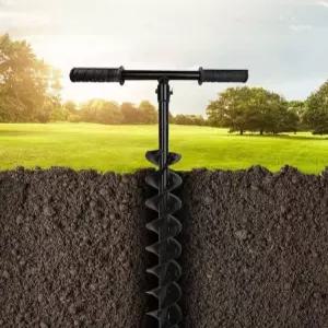 핸들 굴착기 수동 땅파기 드릴 연장 폴 1미터 항타기 토공 작업