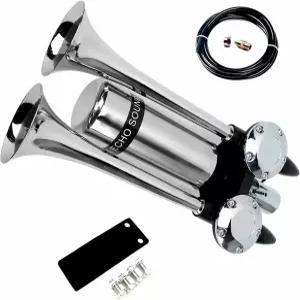 바이핑 카 호른 선박 경적 소리 연장 에어 실버 더블 튜브 트럭 금속 초강력 스테인리스 스틸 탱크 포함