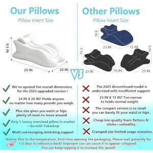 유카샵 대형 바디 베개 수면 위한 인체공학적 커플 웨지 마사지를 위치 윤곽 지지 메모리 지지대 엎드린 다기능 완벽한 27