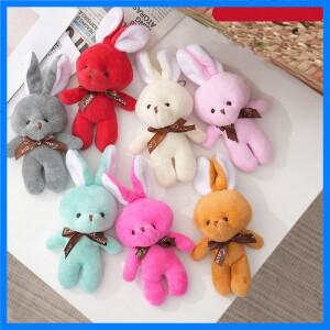 10 개/몫 미니 테디 토끼 인형 인형 Kawaii 토끼 토끼 플러시 장난감 키 체인 크리 에이 티브 동물 가방 Pe