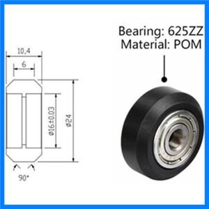 20개 플라스틱 휠 POM 베어링 포함 대형 모델 패시브 라운드 아이들러 풀리 기어 펄린 (CR10, Ender 3 용)
