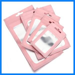 50pcs 다채로운 비닐 봉투 재사용 가능한 폴리 우레탄 지퍼 가방 쥬얼리 디스플레이 선물 음식 수공예품 액