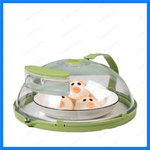 전자레인지 스플래터 커버(물받이 포함) - 스팀 가열 뚜껑, 음식 건조 및 튀김 방지, 간편 세척