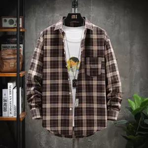 EAMT 남친 가을 셔츠 빅사이즈 주니어 루즈핏 체크 YJ3