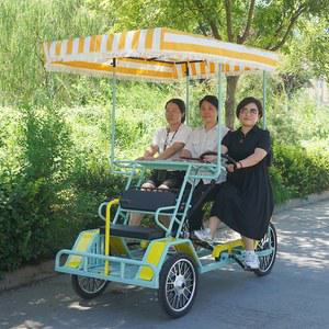 다인승자전거 4인용 관광 지붕자전거 4인승 놀이시설 다인용 커버 페달 헤비 액세서리