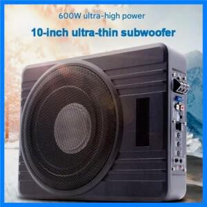 10인치 차량용 서브우퍼, 600와트 고출력 알루미늄 합금 스피커, 시트 아래 베이스 유닛 개조, 초박형 증폭