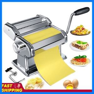 핸드 크랭크 국수 제조기 기계 스테인레스 스틸 반죽 롤러 파스타 메이커 7 두께 설정 0.5-2.5mm