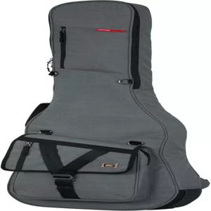 게이터 케이스 트랜짓 시리즈 경량 베이스 기타 긱백 백팩 스트랩과 고무 라이트 그레이 외관(GT-BASS-GRY)