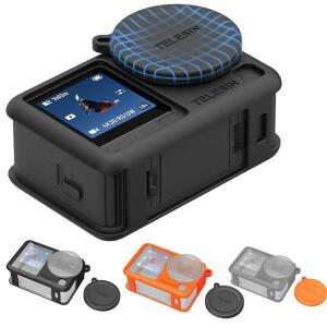 DJI호환 오즈모 액션 6용 소프트 실리콘 케이스 (렌즈 캡 포함, 분실 방지 끈, 카메라 낙하 보호 커버)