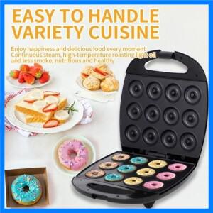 가족 친화적 인 양면 난방 도넛 메이커 아침 식사 디저트 주방 요리 액세서리 베이킹 기계