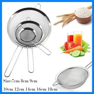 1-4개 세트 미세망 체 스테인리스 스틸 다용도 밀가루 손잡이 포함 차, 계란, 주방용으로 완벽