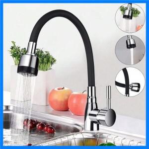 현대적인 304 스테인리스 스틸 주방 수도꼭지 - 실리콘 호스 포함, 조절 가능, 세라믹 밸브 코어, 전기 필