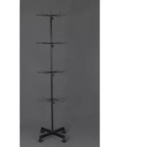 프리미엄 회전진열대 다용도 거치대 악세사리 키링 전시 블랙 4단 두꺼운 조절