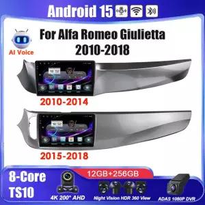 알파 로메오 줄리에타 2010-2018용 안드로이드 15 카 라디오 스테레오 스크린 멀티미디어 DVD NO 2DIN