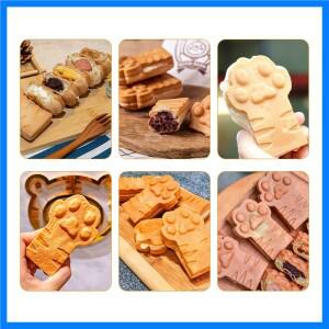 고품질 상업용 호랑이 발 모양 와플 빵 케이크 고양이 비스킷 기계 인기 판매 전기 동물 메이커