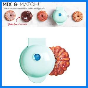 꽃모양 도넛 메이커, 논스틱 가정용 전기 식품 등급 아침 케이크 (탈착식 트레이 및 미끄럼 방지 받침 포함