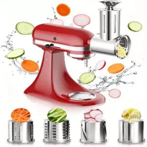 주방 보조기 스탠드 믹서용 최신 대형 스테인리스 슬라이서 파쇄기 부착물 식기세척기 안전 야채 치즈 강판