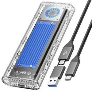 냉각 팬이 내장된 ORICO 40Gbps M.2 NVMe SSD 인클로저, 도구가 필요 없는 외장 하드 드라이브 2230 2242 2260 2280(M Key) 지원, Thunde