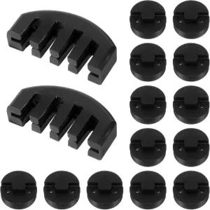 엠바이요 15팩 고무 바이올린 음소거 연습용 비올라 세트 - 클로 스타일 2개와 4/4 리틀 바이올린과 스몰