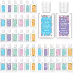 24팩 크리스천 미니 손 소독제 대량 여행 사이즈 1온스 성경 구절 종교 선물 여성 어머니의 날 교회 목사