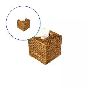 쌍문상회 미얀마 수공예 라탄 정사각 티슈 박스 BK114 인테리어 수납