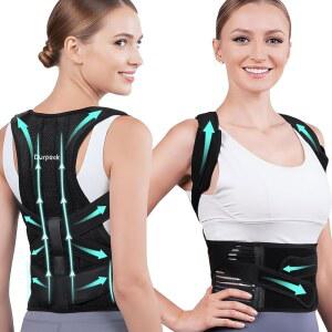 여성 남성용 교정기 조절 라지 끈이 가능한 스트레이트너 블랙 어깨 상하 브레이스 있는 허리 지지대