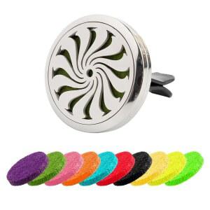 AUEAR 카 통풍구 클립 아로마테라피 남성용 10개 30mm 펠트 방향제 (스타일 패드 스틸 리필 F) 오일 스테인리스 여성