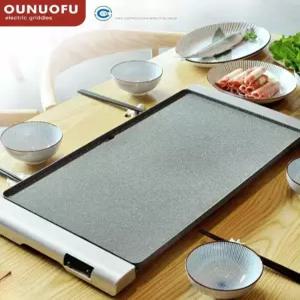 전기 돌판 그릴팬 철판 구이 차례 불판 가정용 블랙 자형 중형 전기그릴