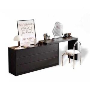 형화장대 원목 서랍장 ㄱ자 60cm 캐비닛 미러 세트 메이크업 3단 작은화장대