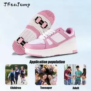 분리형 바퀴가 있는 4륜 이중 용도 롤러 스케이트 운동화 소년 소녀 신발 스피드