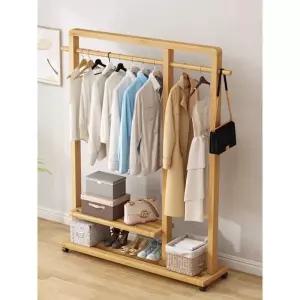 원목 호텔 행거 코트 엔틱 나무 옷걸이 이동식 호두색