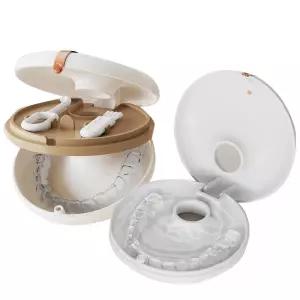 도넛형 틀니 보관함 가짜 이빨 보관 케이스 마우스 가드 교정기 치과 용기 구강 위생 정리함