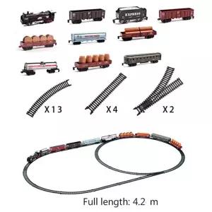 클래식 시뮬레이션 전기 기차 모델 트랙 철도 장난감 배터리 작동 레일 선물