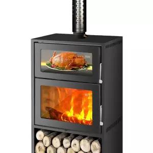 실내벽난로 화목난로 장작 오븐겸용 난방 주물 야외 실내