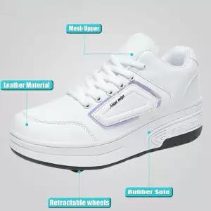 DF 스포티 한 새로운 러닝 캐주얼 운동화 4 휠 성인 야외 스포츠 여성을위한 듀얼 사용 워크 스케이트 신발