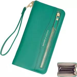 여성용 WITERY 여성 지갑 PU 가죽 손목시계 스트랩 카드 홀더가 있는 클러치 긴 주위를 이동합니다