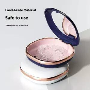 거울이 있는 교정기 케이스 치과용 리테이너 박스 자석식 얼라이너 마우스 가드 컨테이너 여행용 틀니