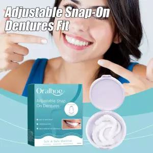 조절 가능한 스냅온 틀니 임시 교정 치아 가짜 구강 위생 관리 매력 추가 키트