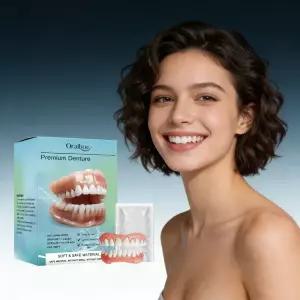 상하악용 틀니 미용 키트 부드러운 소재 조절 가능 간편 사용 자연스러운 외관 가짜 치아 베니어 세트